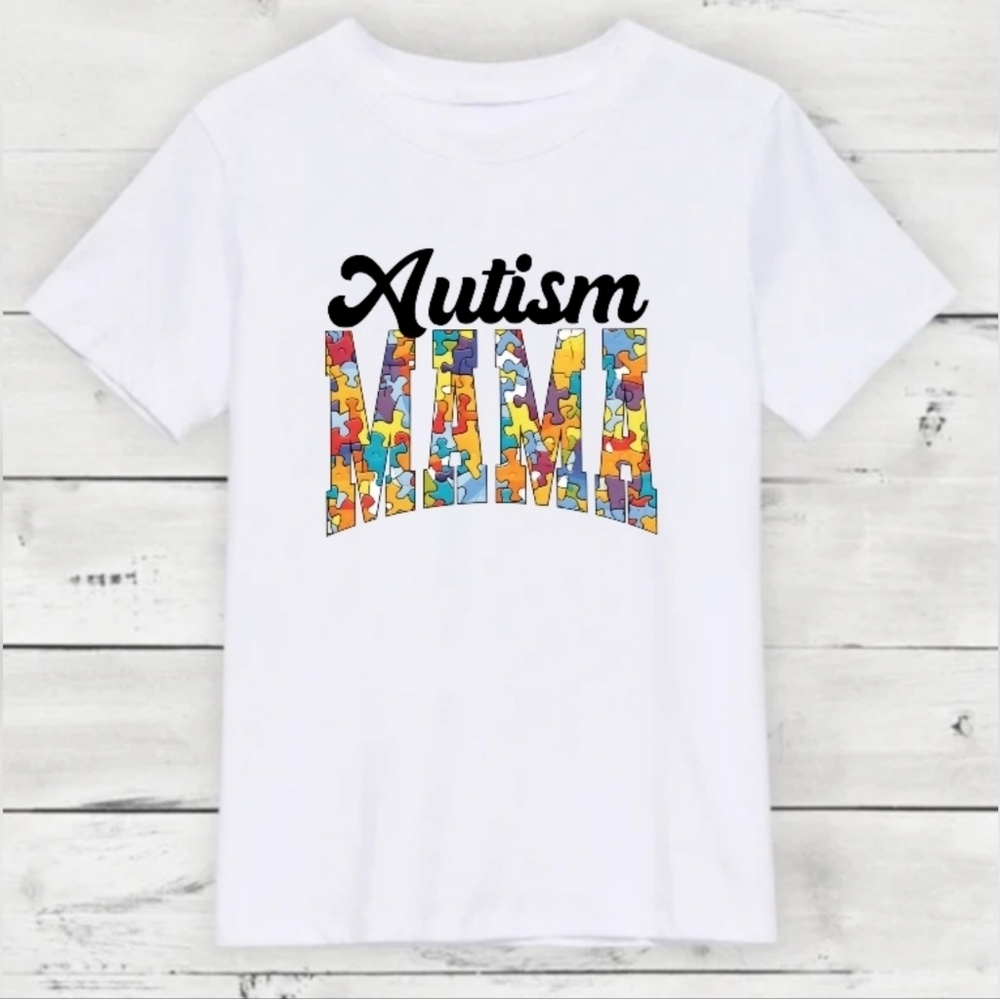 Custom Autism Mama Puzzle T-Shirt - Picture 1 of 2